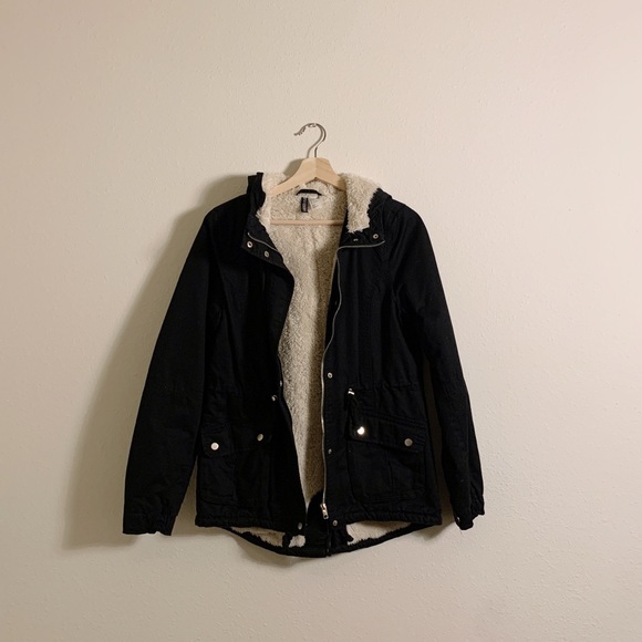 H&M Jackets & Blazers - H&M Sherpa Lined Black Coat